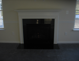 Standard Gas Fireplace with Marble surround and painted wood Mantle